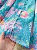 Abiti casual Runway Holiday Flower Mini Dress 2024 Colletto alla coreana da donna Manica lunga a lanterna Cintura con stampa floreale Dolce A Line Vestidos