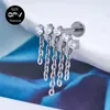 Stud Oorbellen G23 F136 Medische Zirkoon 5 Ketting Oor Heren En Dames Mode Pop Biculus Piercing 16G Bar rock