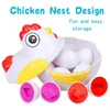 12 개의 어울리는 계란 몬테소리 감각 베이비 장난감 부활절 닭 색상 형태 학습 교육 장난감 어린이 선물 240131