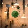 Flores decorativas topiaria artificial bolas de grama verde decoração redonda para o ano de casamento natal teto jardim casa ao ar livre 23cm