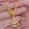 Hänghalsband äkta 18k guld diamant ginkgo blad för kvinnor enkel zirkon halskedja fin smycken droppleverans dh1gs