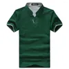 Polo's voor heren Zomer Hoogwaardige goederen Katoen Mode Contrastkleur Heren Staande kraag POLO met korte mouwen Heren Casual T-shirts