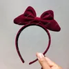 Hair Accessories Red Velvet Bow Headband Female 2024 Christmas Headwear National Day Children's