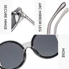 Óculos de sol moda redonda mulheres 2024 designer único óculos de sol irregulares para homens óculos de grandes dimensões uv400