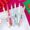 6 Teile/satz Weihnachten Gel Stifte 0,5mm Schwarz Tinte Versenkbare Stift Zum Schreiben Schöne Unterschrift Schule Büro Lieferanten Kinder Geschenke