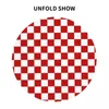 Table Cloth Checkerboard Round Tablecloth Red And White Graphic Cover For Kitchen Dining Room Funny Outdoor