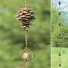 Decorative Figurines Retro Pine Cone Wind Chimes Drain Chain Japanese Style Eaves Drip Garden Courtyard Outdoor Metal Done Old Craft Rain