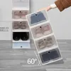 20Pcs Transparent Shoe Box Shoes Organizers Plastic Thickened Foldable Dustproof Storage Box Stackable Combined Shoe Cabinet 240131