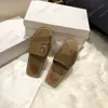 Sandálias femininas designer sapatos de verão Mules fofos slides de mula plana bege claro bege branco preto renda rosa tecido letras tecido de pele fuzzy chinelos de lona designer mulheres