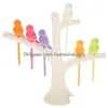 Dinnerware Sets Tree And Bird Shaped Plastic Tootick Fruit Fork Drop Delivery Dhk8F