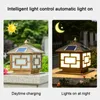 Vägglampor LED Solar Column Head Lamp Ut Outdoor Waterproof Fence Courtyard Villa Gate Pillar Retro Europeisk dekorativ landskapsbelysning