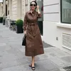 Casual Dresses 2024 Design Lace-Up Bow Tie Fenimine Vestidos Women French Style Single Breasted Button Elegant Thin Long Cotton Shirt Dress