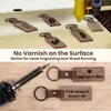 Keychains 25pcs Leather Wood Keychain Blank Unfinished Wooden For Laser Engraving DIY Various Key Tags Crafts Gift