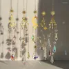 Décorations de jardin Suncatcher Crystal Pendentif Fenêtre Prismes Rainbow Vintage Wind Chimes Sun Moon Suspendu Light Catcher Home Craft Décoration