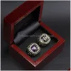 2pcs 8 24 Bryant Basketball Team Champions Championship Ring com caixa de madeira Sport Souvenir Men Fan Gift 2023 Atacado Drop Delivery Dhv80