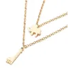 Colliers pendentif Mtilayer Colliers Éléphant Girafe Bijoux Cadeau Double Chaîne Collier Ras Du Cou Livraison Directe Bijoux Colliers Pendan Dht0I