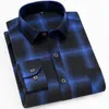Fall Smart Casual Men's Flannel Plaid Shirt Brand Male Business Office Långärmad skjorta Högkvalitativa kläder 240122