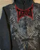 Retro Hip Hop Übergroßes Sweatshirt Zip Up Hoodie Y2k Gothic Punk Muster Langarm Kleidung Harajuku Hoodies Herren Streetwear 240129