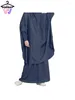 Vêtements ethniques en femmes robe décontractée musulmane abaya islamique solide eid capuche manches chauve-souris manchette pli 2 costume khimar prière jupe longue robes