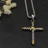 Pendant Necklaces Davidy Jewelry 925 Sterling Silver Cable X Cross Necklace 2024 Plate Charm Fashion Athens