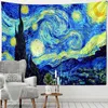 Tapissries Van Gogh Oil Målning Tapestry Home Art Decoration stor vägg hängande stjärnhimmel tyg sovrum filt