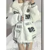 F1 Jacket 2024 New Trend Women's Racing Wear Thin Rabbit Fur Coat, Men and Women Loose Winter Couple Plush Thick Jacket AF1 718