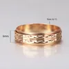Cluster Rings Womens Girls 6mm 585 Rose Gold Color Spinner Rotatable Carved Ring Couple Wedding Jewelry Birthday Gifts LGR77
