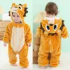 Cartoon Flanella Pagliaccetti per bambini Unicorno Coniglio Panda Pigiama in cotone Neonato Bambina Costume animale Tuta per bambino Kigurumi Outfit 240202