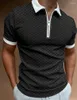 Polo da uomo Polo estivaT-shirt T-shirt Golf Moda Abbigliamento sportivo Casual Maniche corte Colletto geometrico Cerniera esterna Abbigliamento stampato