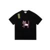 2024 고양이 프린트 티셔츠 디자이너 GGITY 패션 티셔츠 브랜드 티셔츠 고급 슬리브 짧은 슬리브 귀여운 컬러 프린트 티셔츠