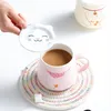 Mugs Cute Cartoon Ceramic Cup Creative Animal Face Cover Mug Chai Dog Huamao Water Big White Bear Breakfast