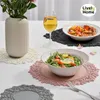 Tovaglietta in silicone per tavolo da pranzo Tovaglietta di lusso con fiori in pizzo Tovaglietta rotonda Tovaglietta per caffè resistente al calore Sottobicchiere per stoviglie 240127