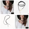 Chokers Kettingen Hanger Groothandel Verklaring Chokers Lang Leren Touw Gouden Choker Kraag Ketting Drop Levering Sieraden Kettingen Pe Dhcmt