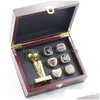 6Pcs Chicagobl Backetball Team Champions Championship Ring Set With Wooden Box Trophy Souvenir Men Women Boy Fan Brithday Gift 2023 Hi Dh9Q3