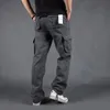 Pantaloni da uomo di grandi dimensioni multitasche tuta ampia sport all'aria aperta allenamento militare jogging pantaloni casual larghi e comodi 240126