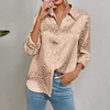 Women's Blouses 2024 Four Season Long Sleeve Turn Down Collar Blouse Elegant Satin Jacquard Leopard Pattern Shirt Fashion Office Lady Tops