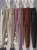 Damesbroek ZANZEA 2024 Corduroy Harem Effen Cropped Broek Elastische Taille Lange Pantalon Vrouwelijke Casual Palazzo Oversized