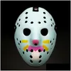 Máscaras de fiesta Mascarada Jason Voorhees Máscara Viernes 13 Película de terror Hockey Scary Disfraz de Halloween Cosplay Plástico Fy2931 Ss1230 Otoac