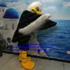 Costumi mascotte Nero Bianco Pelliccia lunga Aquila Falco Tercel Tiercel Falcon Avvoltoio Costume Personaggio dei cartoni animati Cena di benvenuto Marketing Z2878