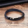 Bracelets à maillons 2024 Style tissé à la main multicouche combinaison accessoire en acier inoxydable bracelet en cuir pour hommes mode homme bijoux en gros