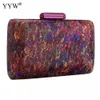 YYW Acrylic Women Bag Vintage Colorful Marble Party Prom Evening Clutch Bag Luxury Party Handbag Woman Casual Box Clutches Purse 240125