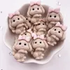 Dekorativa figurer 10st handmålade harts Kawaii färgglada bowknot poodle flatback Stone Scrapbook Diy Decor Bow Accessories Crafts M07