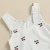 Rompers CitgeeSummer Toddler Baby Girl Swimwear Stripe / Solid Color Print Pattern Sleeveless Bathing Suit Bodysuit Clothes