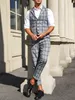 Formale Anzug Für Männer Plaid Bräutigam Hochzeit Weste Hosen Herren Party Geburtstag Tragen kostüm homme mariage 2 Stück