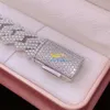 925 sterling Silver Gold VVS Moissanite Diamond Custom 15mm Iced Out Cuban Bracelet