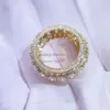 Designer de jóias 925 prata 10k 14k 18k vvs moissanite diamante masculino anel banda ouro anel eternidade