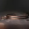 純粋な銅の手作り金属ブレスレット素朴なヴィンゲットパンクユニセックスカフバングル彫刻手作り人工宝石男性女性ギフト240130