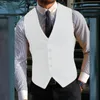 Uomo formale business cappotto monopetto abito da uomo outwear gilet con scollo a V giacca da sposa uomo slim semplice gilet Jaclet 240125
