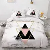 Sängkläder sätter enkla 3D -marmoreringsdäcke täcke täcke set clefer säng linne kudde kudde king drottning full dubbel enstaka hemtextil