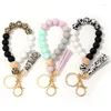 Keychains Silicone Keychain For Keys Wood Beads Bracelet Keyring Men Colorful Accessories Wholesale Trend 2024